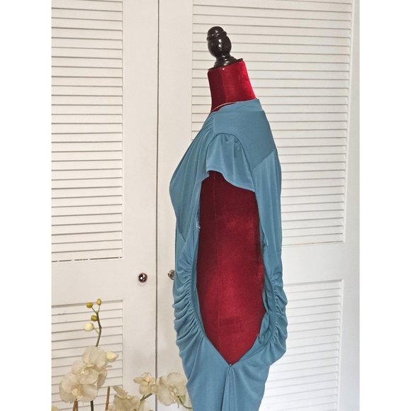 Laundry by Shelli Segal Women's Teal Knee Length Dress Sz 10 1606 - Picture 5 of 8